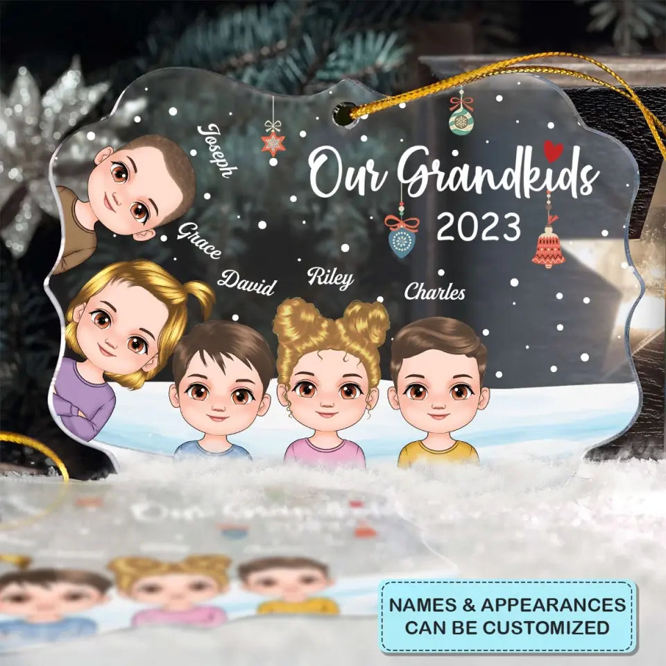 Our Grandkids 2023 - Personalized Custom Mica Ornament - Christmas Gift For Grandma, Grandpa