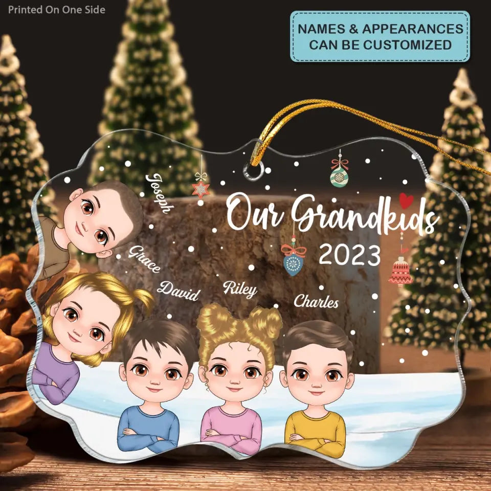 Our Grandkids 2023 - Personalized Custom Mica Ornament - Christmas Gift For Grandma, Grandpa