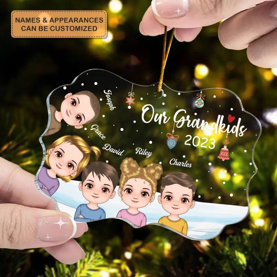 Our Grandkids 2023 - Personalized Custom Mica Ornament - Christmas Gift For Grandma, Grandpa