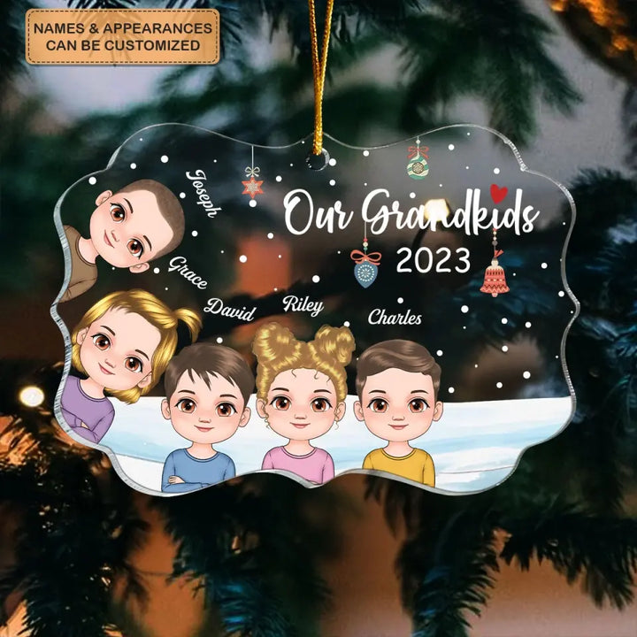 Our Grandkids 2023 - Personalized Custom Mica Ornament - Christmas Gift For Grandma, Grandpa