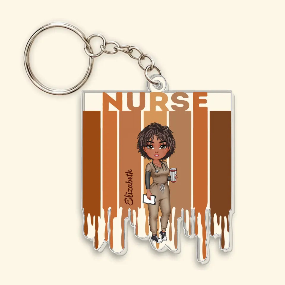 Love Nurse Life - Personalized Custom Keychain - Nurse's Day, Appreciation Gift For Nurse