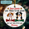 Dear Santa I Tried To Be Good - Personalized Custom Ceramic Ornament - Gift For Dog Lover, Dog Mom, Dog Dad