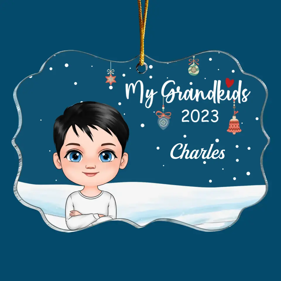 Our Grandkids 2023 - Personalized Custom Mica Ornament - Christmas Gift For Grandma, Grandpa