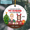 Congrats On Being My Husband - Personalized Custom Ceramic Ornament - Christmas Gift For Couple, Wife, Husband