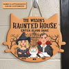 Enter If You Dare Cat Halloween - Personalized Custom Door Sign - Halloween Gift For Cat Mom, Cat Dad, Cat Lover, Cat Owner