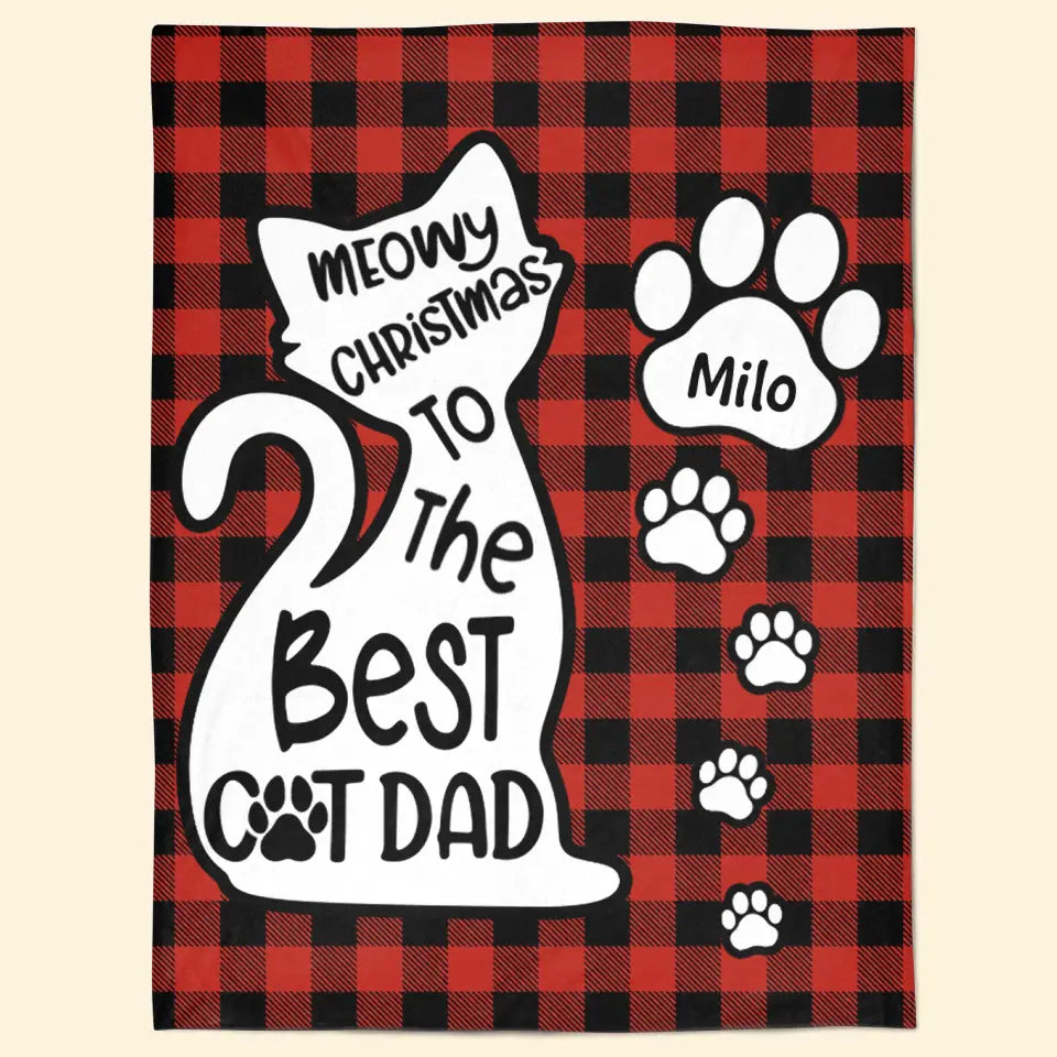 Meowy Christmas To The Best Mom - Personalized Custom Blanket - Christmas Gift For Cat Lover, Cat Dad, Cat Mom, Cat Owner