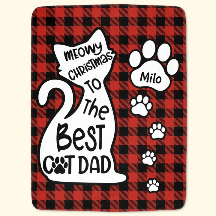 Meowy Christmas To The Best Mom - Personalized Custom Blanket - Christmas Gift For Cat Lover, Cat Dad, Cat Mom, Cat Owner