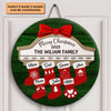 My Family Christmas Door Sign - Personalized Custom Door Sign - Christmas Gift For Family Members