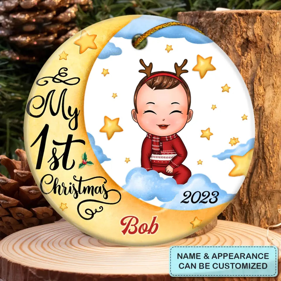 My First Christmas - Personalized Custom Ceramic Ornament - Christmas Gift For Family Members