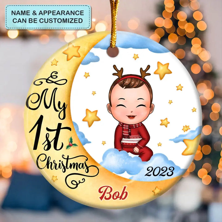 My First Christmas - Personalized Custom Ceramic Ornament - Christmas Gift For Family Members