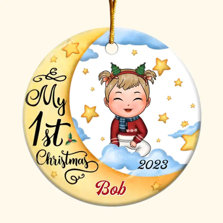 My First Christmas - Personalized Custom Ceramic Ornament - Christmas Gift For Family Members