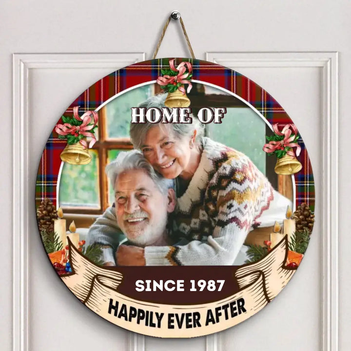 Home Of Us Since Custom Photo - Personalized Custom Door Sign - Christmas, Home Decor Gift For Family Members