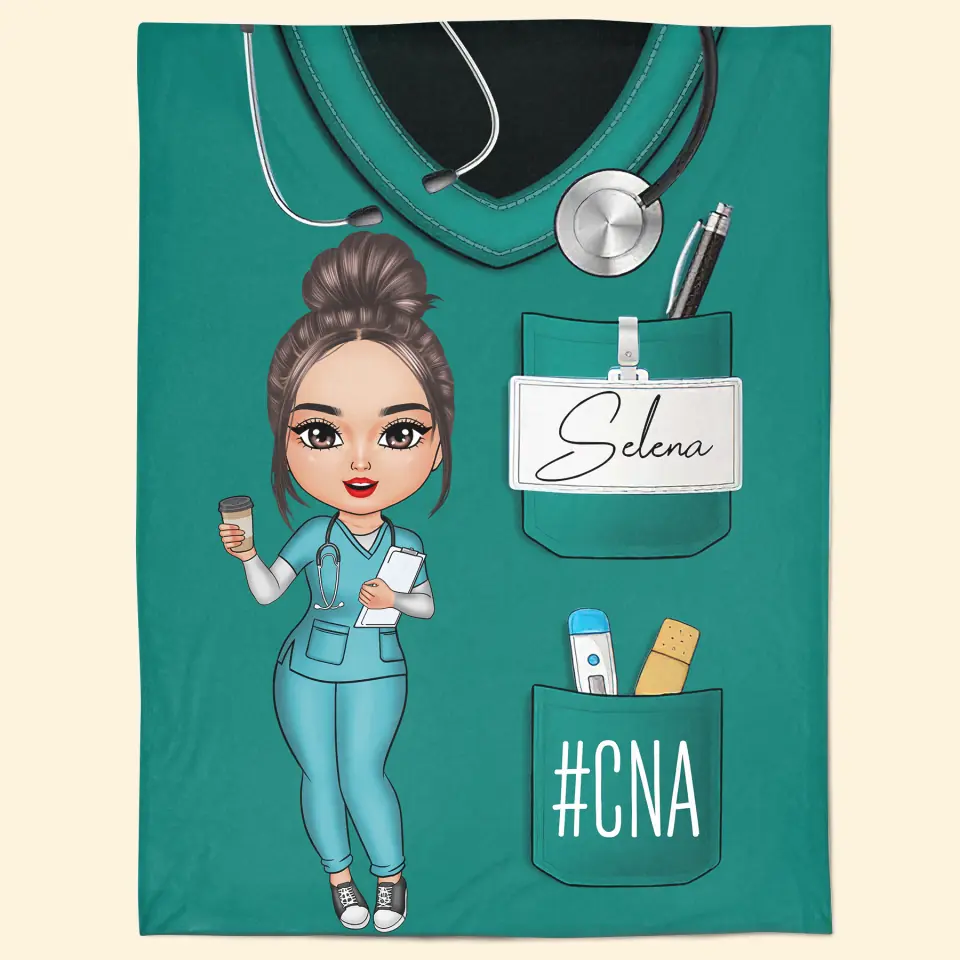Nurse Life Pretty Doll - Personalized Custom Blanket - Nurse's Day, Appreciation Gift For Nurse