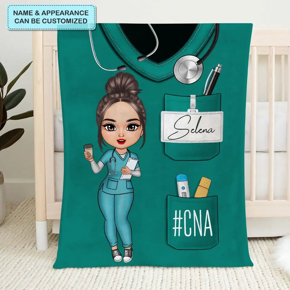 Nurse Life Pretty Doll - Personalized Custom Blanket - Nurse's Day, Appreciation Gift For Nurse