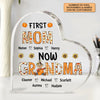First Mom Now Grandma - Personalized Custom Heart-shaped Acrylic Plaque - Mother&#39;s Day, Fall Gift For Grandma, Mom, Family Members