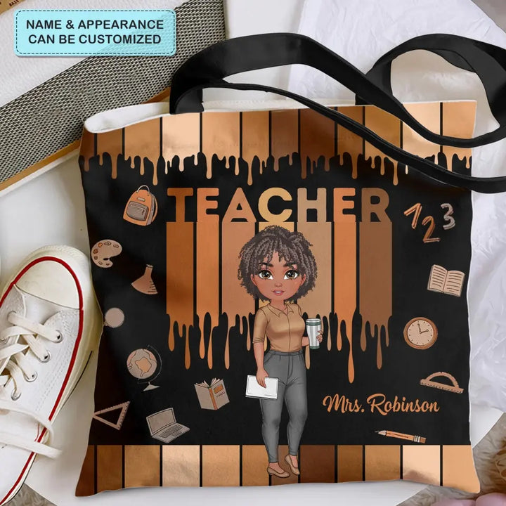 Love Teacher Life - Personalized Custom Tote Bag - Teacher's Day, Appreciation Gift For Teacher