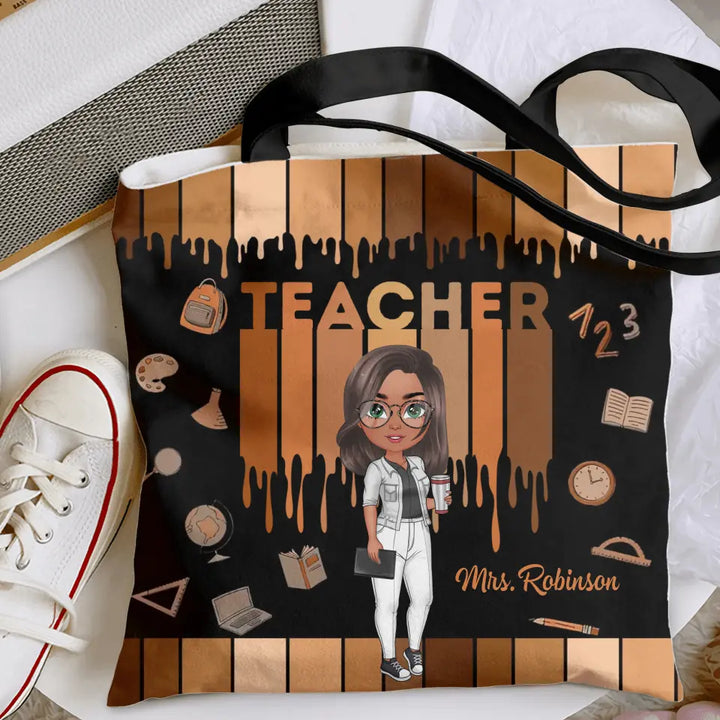 Love Teacher Life - Personalized Custom Tote Bag - Teacher's Day, Appreciation Gift For Teacher