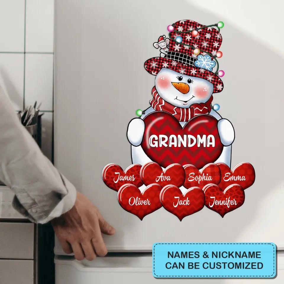 Grandma Snowman's Sweethearts - Personalized Custom Decal - Christmas Gift For Grandma