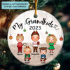 My Grandkids Xmas- Personalized Custom Ceramic Ornament - Christmas Gift For Family Members