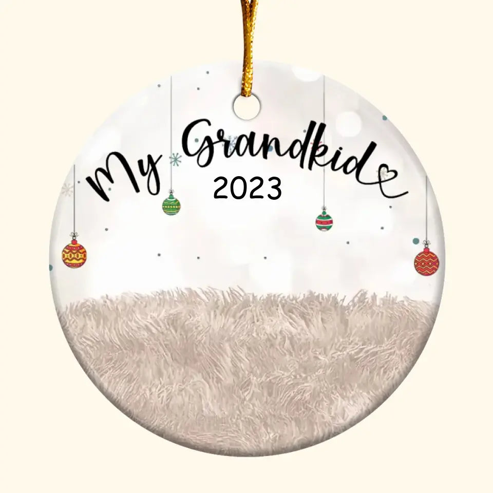 My Grandkids Xmas- Personalized Custom Ceramic Ornament - Christmas Gift For Family Members