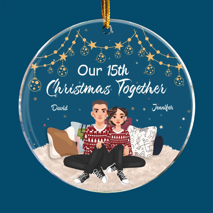 Christmas Together - Personalized Custom Mica Ornament - Christmas Gift For Couple, Husband, Wife