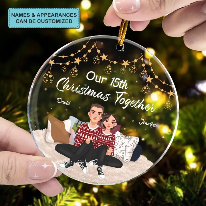 Christmas Together - Personalized Custom Mica Ornament - Christmas Gift For Couple, Husband, Wife