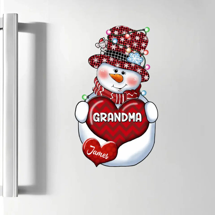 Grandma Snowman's Sweethearts - Personalized Custom Decal - Christmas Gift For Grandma
