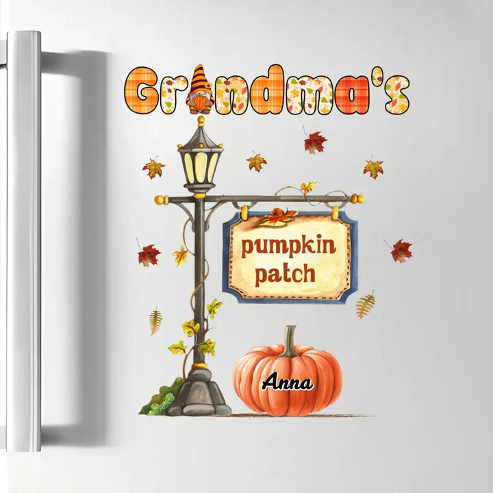 Grandma Pumpkin Patch- Personalized Custom Decal - Fall Gift For Grandma, Mom