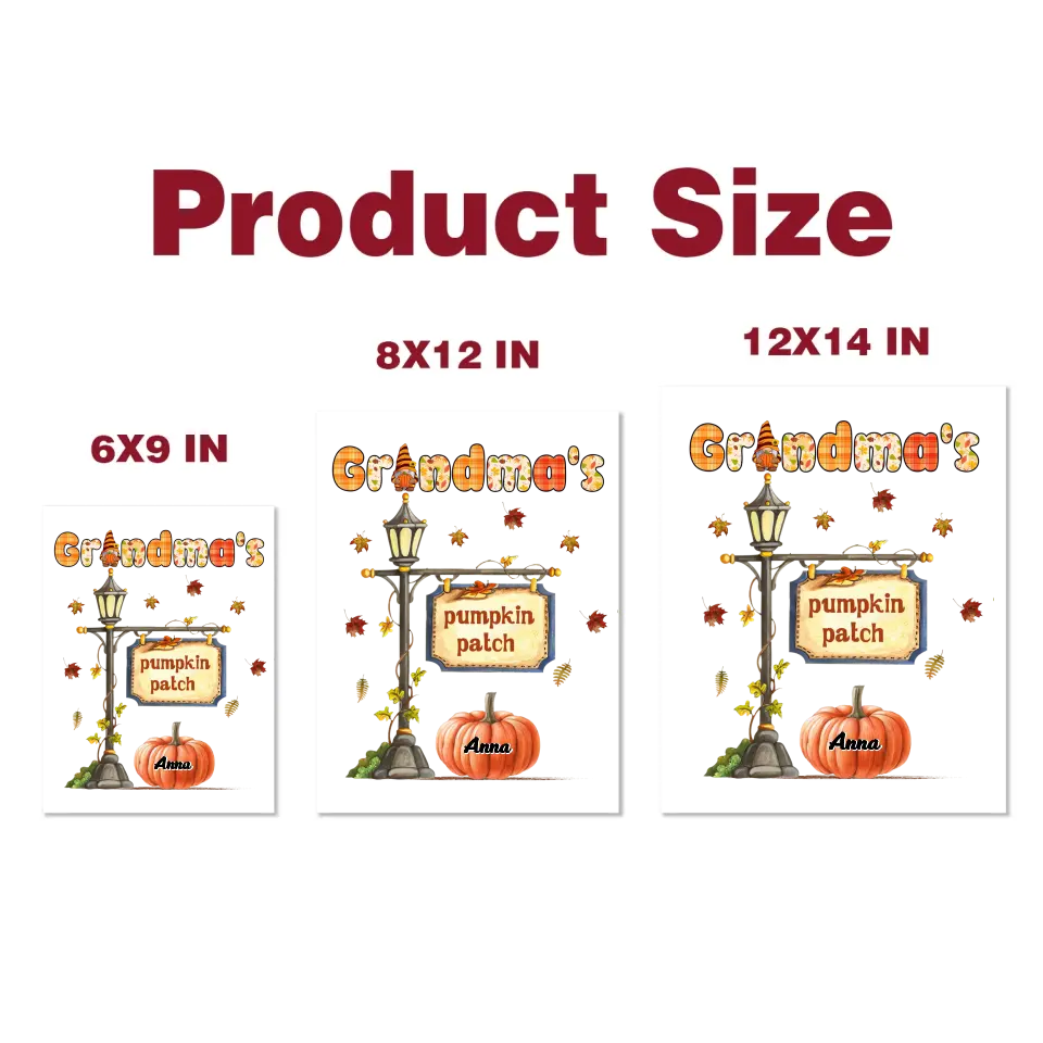 Grandma Pumpkin Patch- Personalized Custom Decal - Fall Gift For Grandma, Mom