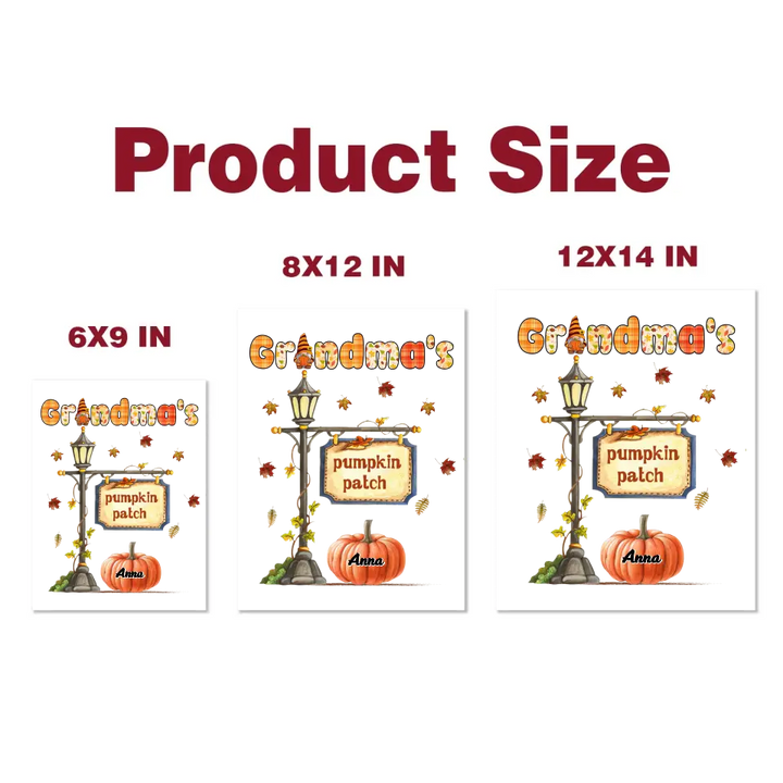 Grandma Pumpkin Patch- Personalized Custom Decal - Fall Gift For Grandma, Mom