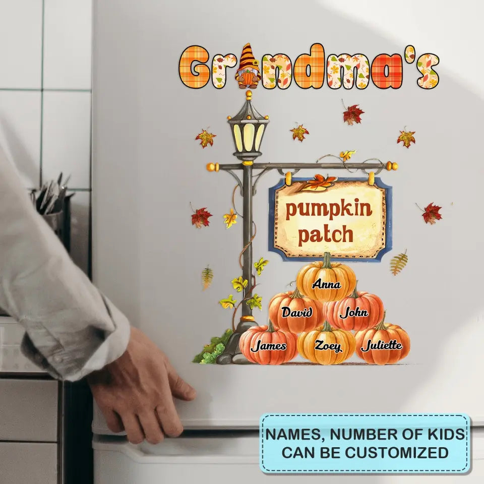 Grandma Pumpkin Patch- Personalized Custom Decal - Fall Gift For Grandma, Mom