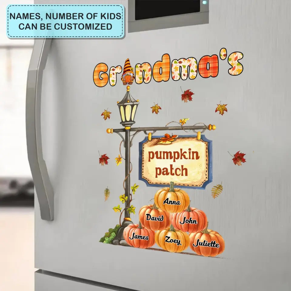 Grandma Pumpkin Patch- Personalized Custom Decal - Fall Gift For Grandma, Mom