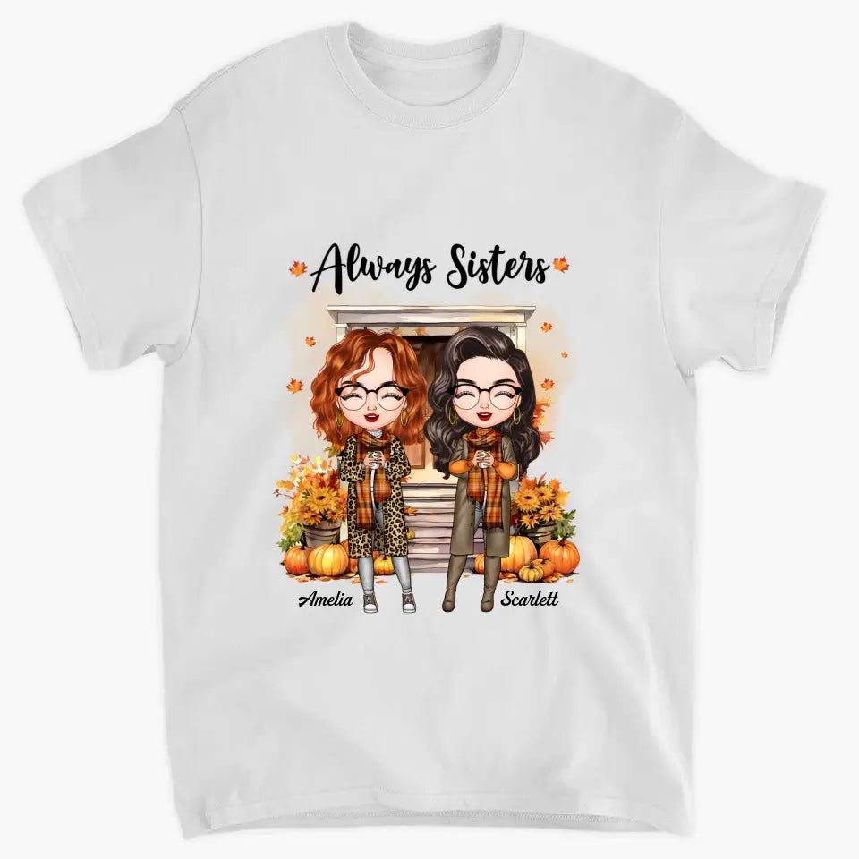 Fall Season Besties - Personalized Custom T-shirt - Fall, Autumn Gift For Friend, Bestie