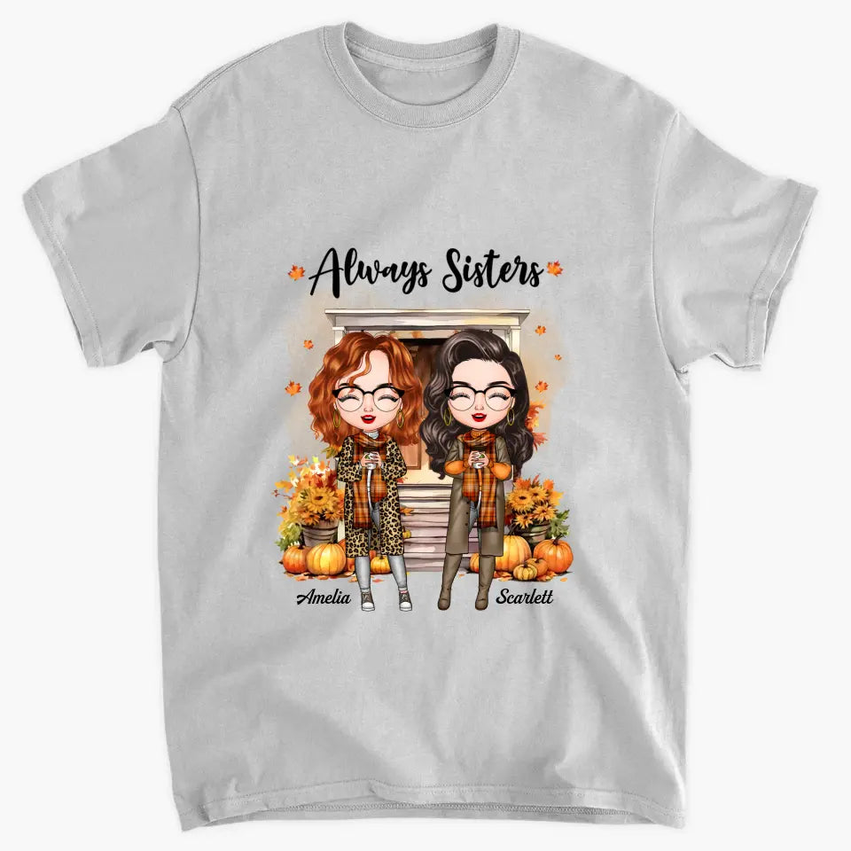 Fall Season Besties - Personalized Custom T-shirt - Fall, Autumn Gift For Friend, Bestie