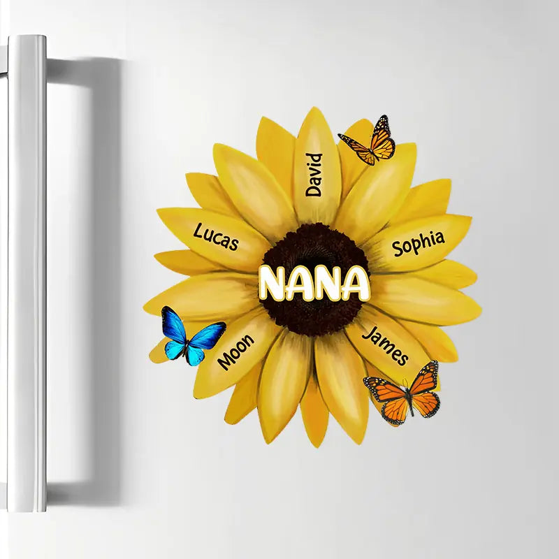 Sunflower Nana - Personalized Custom Decal - Mother's Day Gift For Grandma, Mom, Family Members