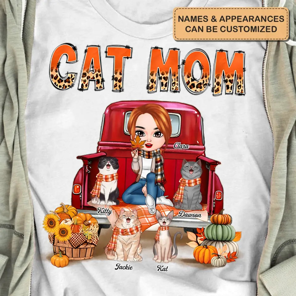 Cat Mom - Personalized Custom T-shirt - Fall Gift For Cat Lover, Cat Mom