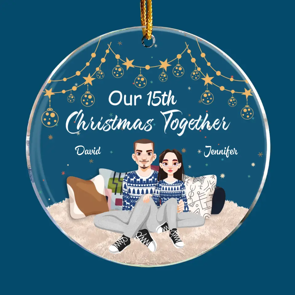 Christmas Together - Personalized Custom Mica Ornament - Christmas Gift For Couple, Husband, Wife