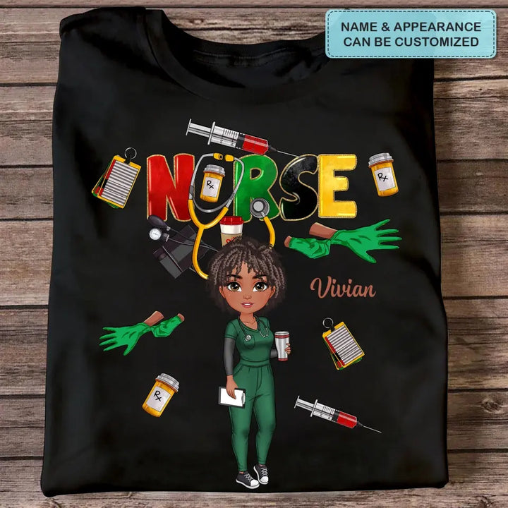 Juneteenth Nurse - Personalized Custom T-shirt - Nurse's Day, Appreciation Gift For Nurse