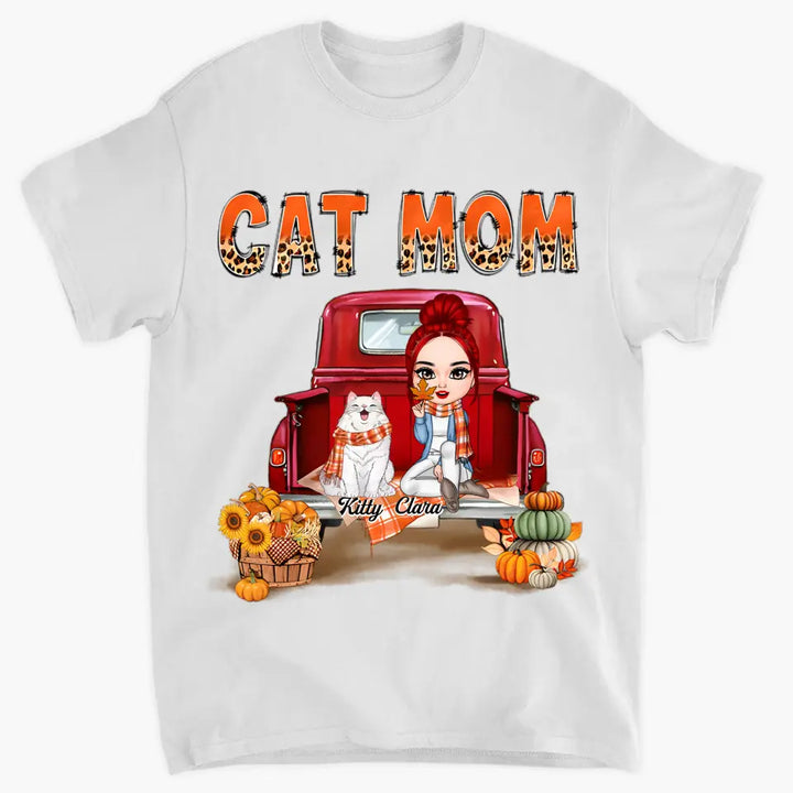 Cat Mom - Personalized Custom T-shirt - Fall Gift For Cat Lover, Cat Mom