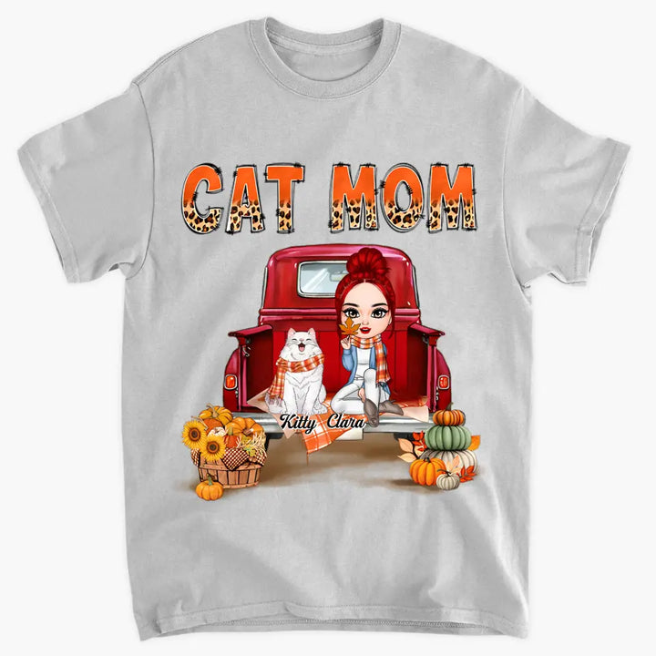 Cat Mom - Personalized Custom T-shirt - Fall Gift For Cat Lover, Cat Mom