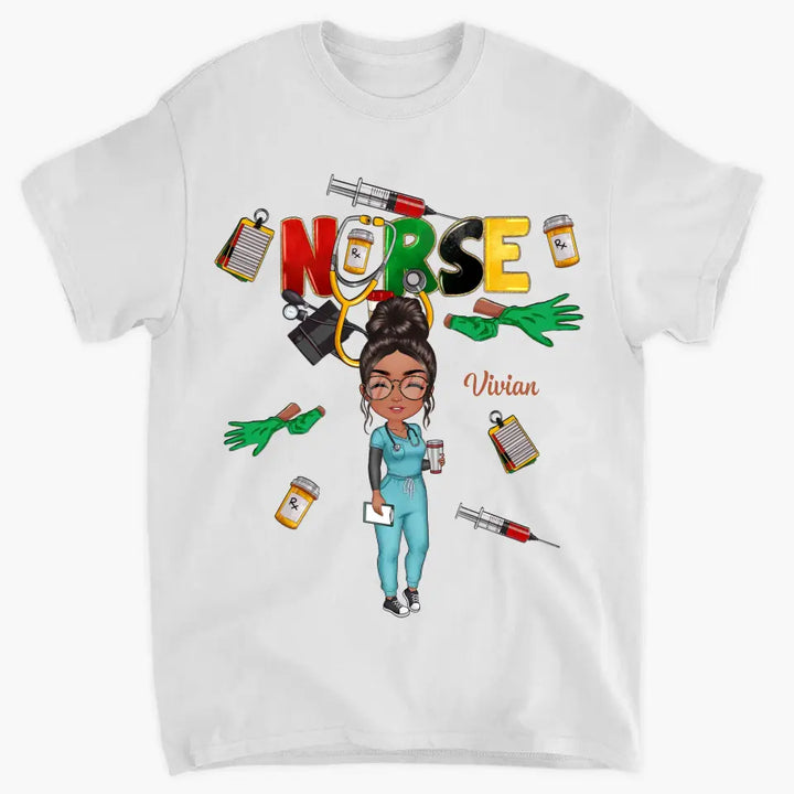 Juneteenth Nurse - Personalized Custom T-shirt - Nurse's Day, Appreciation Gift For Nurse