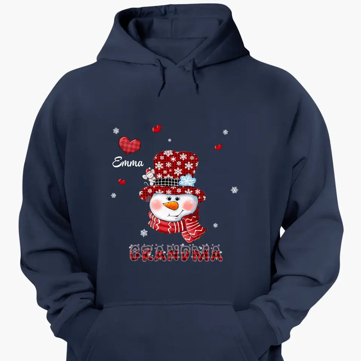 Grandma Hearts Christmas - Personalized Custom T-shirt - Christmas, Mother's Day Gift For Grandma, Mom, Family Members