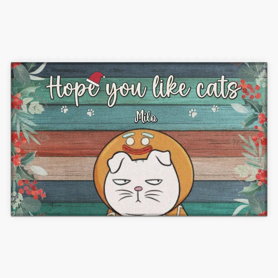 Hello Cats My Dear Friend - Personalized Custom Doormat - Halloween Gift For Cat Lover, Cat Mom, Cat Dad, Cat Owner