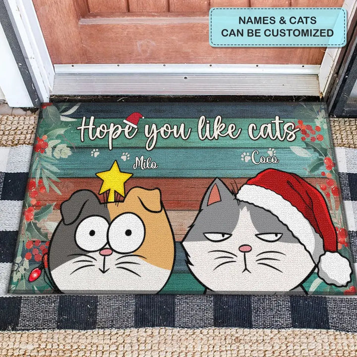 Hello Cats My Dear Friend - Personalized Custom Doormat - Halloween Gift For Cat Lover, Cat Mom, Cat Dad, Cat Owner