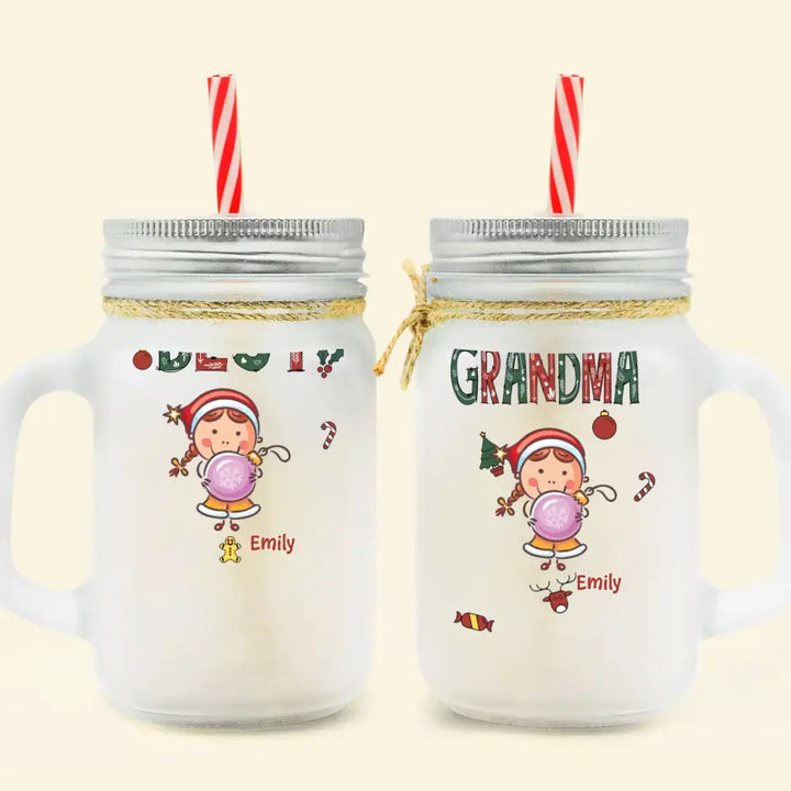 Best Nana - Personalized Custom Mason Jar - Christmas Gift For Mom, Grandma, Family Members