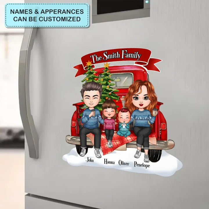Family On Christmas Truck - Personalized Custom Decal - Christmas Gift For Husband, Wife, Family Members