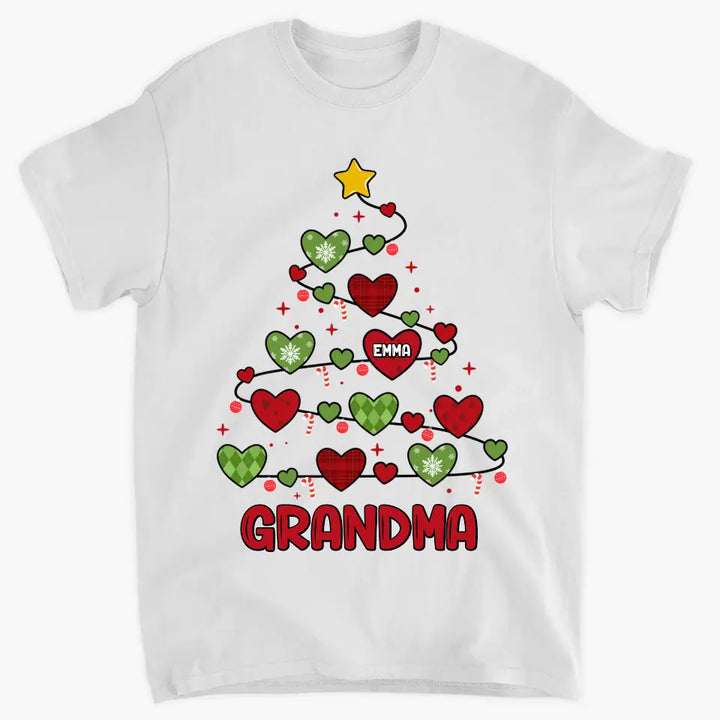 Grandma Christmas Tree - Personalized Custom T-shirt - Christmas Gift For Grandma, Mom, Family Members