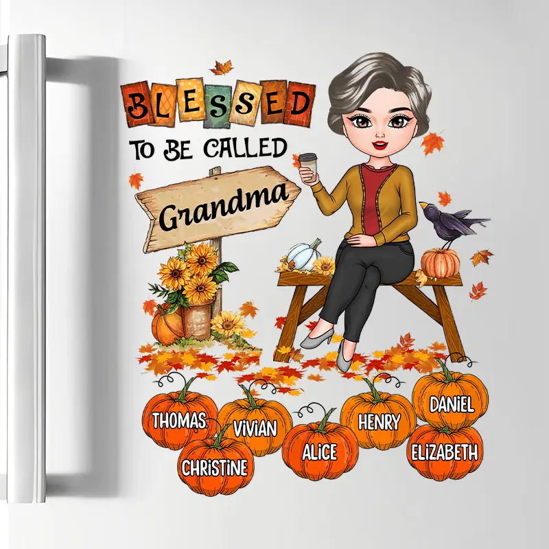 Blessed To Be Called Nana - Personalized Custom Decal - Fall Gift For Grandma, Mom, Family Members