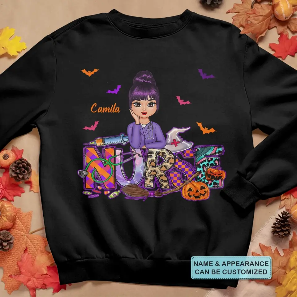 Nurse Spooky Season Witch - Personalized Custom T-shirt - Halloween, Nurse's Day, Appreciation Gift For Nurse