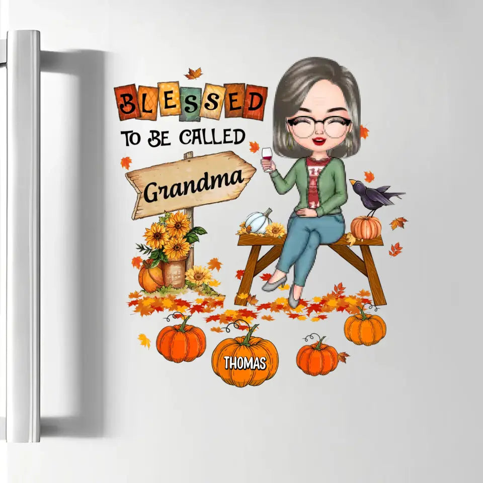 Blessed To Be Called Nana - Personalized Custom Decal - Fall Gift For Grandma, Mom, Family Members